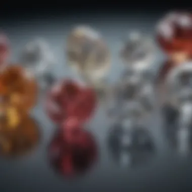 Comparison of various diamond cuts side by side