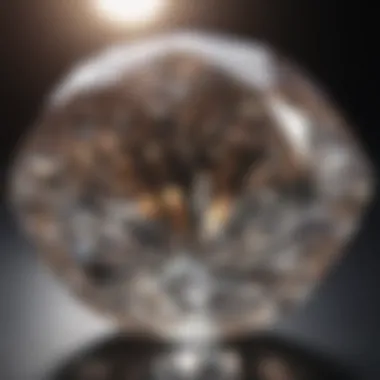 Close-up of a diamond's facets reflecting light