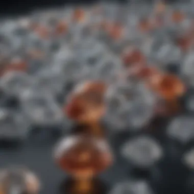 Variety of Diamond Shapes Different diamond shapes arranged to highlight size variations