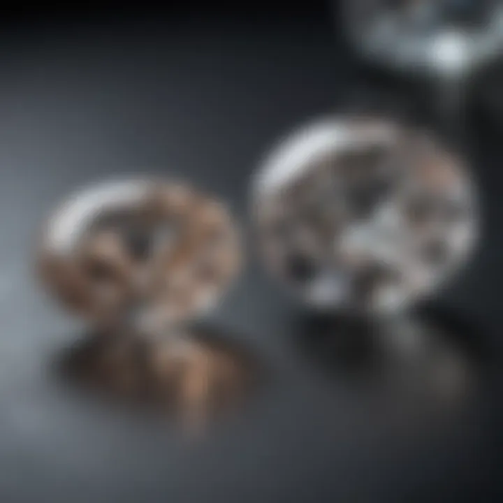 Comparative visual of a natural diamond and a fine grown diamond side by side