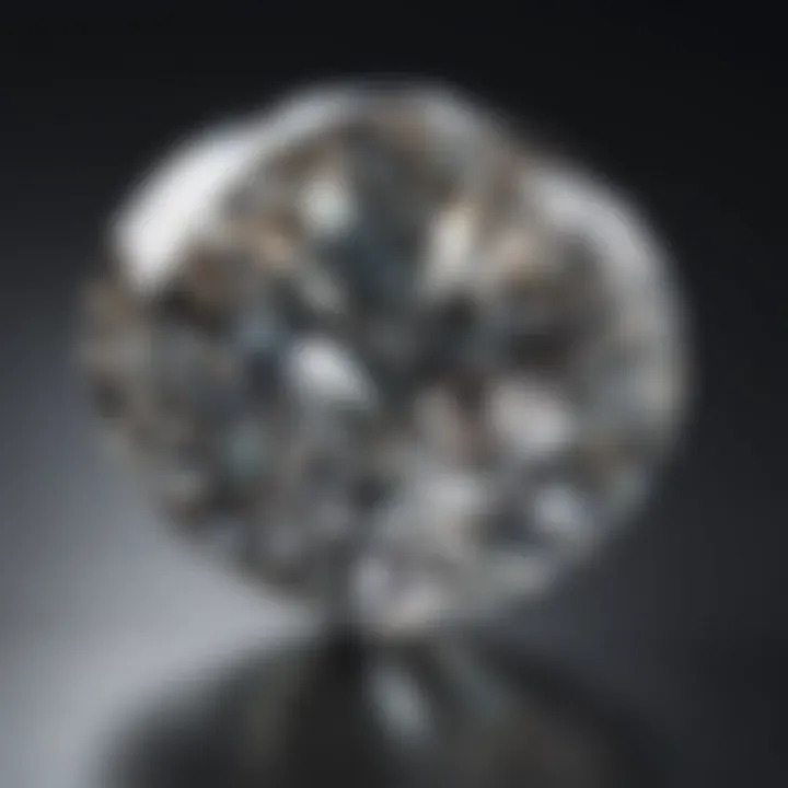 Close-up of a diamond displaying ideal cut