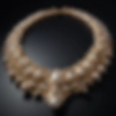 An elegant pearl necklace highlighting craftsmanship and design