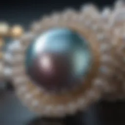 Close-up view of a lustrous pearl showcasing its iridescence