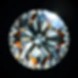 A close-up view of a brilliantly cut diamond showcasing its sparkle and symmetry.