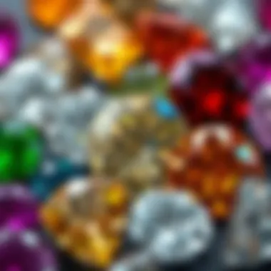 An array of diamonds with varying colors, highlighting their unique hues.