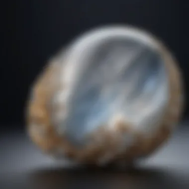 The Adularescent Beauty of Moonstone Close-up of a stunning moonstone showcasing its adularescence