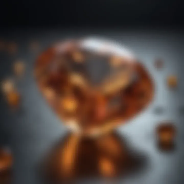 A close-up of a lustrous topaz showcasing its vibrant hues.