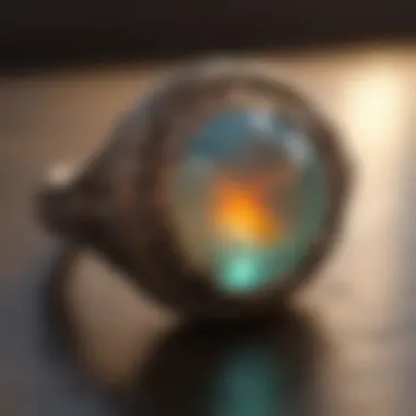 Artisan crafting an opal ring with precision.