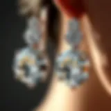 Elegant display of diamond earrings showcasing cut and clarity