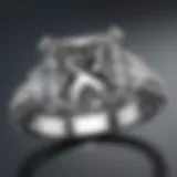 Close-up view of a sparkling princess cut diamond ring.