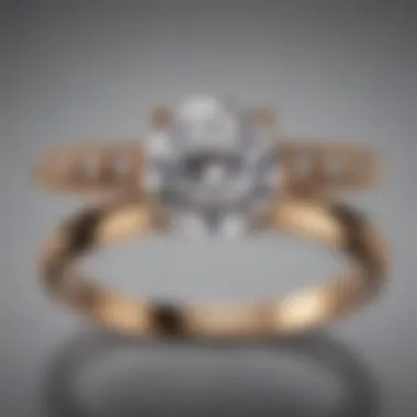 Classic Solitaire Ring Setting A close-up view of a diamond engagement ring set in a classic solitaire ring setting.
