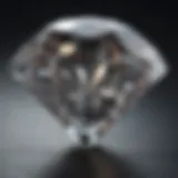 Close-up view of a small diamond highlighting its clarity