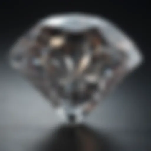 Close-up view of a small diamond highlighting its clarity