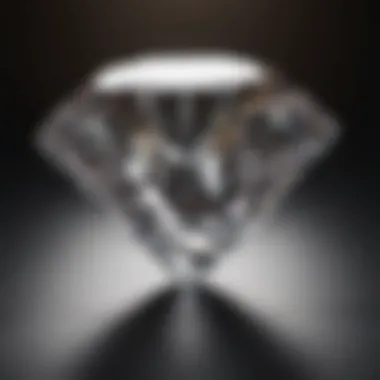 Close-up of a diamond with reflections showcasing its brilliance