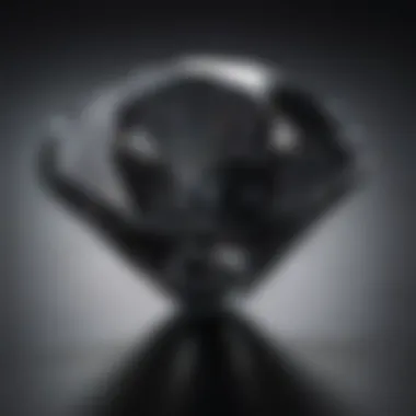 A close-up view of a stunning black diamond showcasing its unique facets and sparkle.