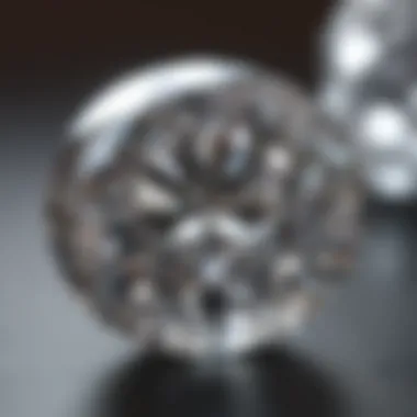 A close-up view of a diamond highlighting clarity and visible inclusions