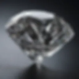 Close-up view of a sparkling diamond showcasing its cut and brilliance