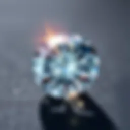 Close-up view of a sparkling diamond highlighting its clarity and brilliance.