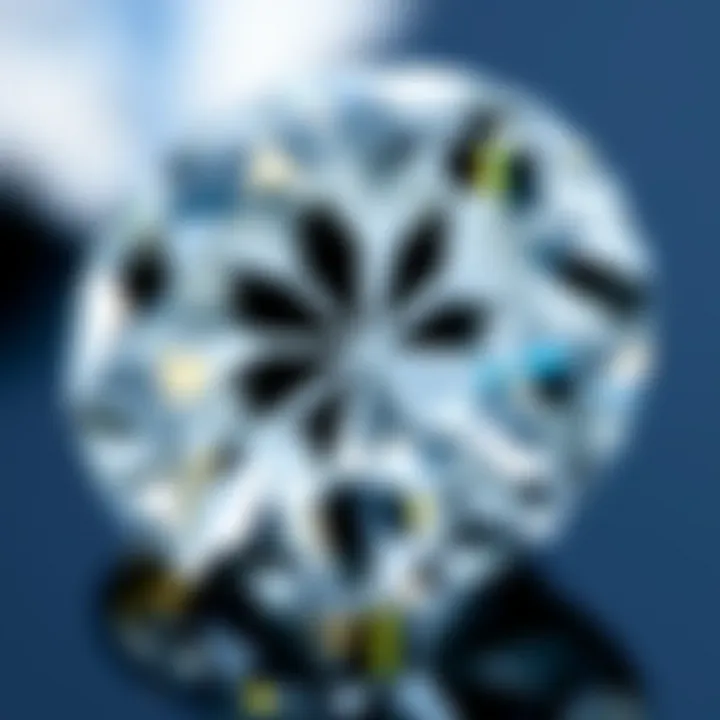 Close-up view of a diamond showcasing the culet