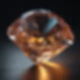 A close-up of a diamond reflecting light to showcase its brilliance