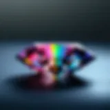 A detailed visual representation of the diamond color grading scale showcasing various hues.