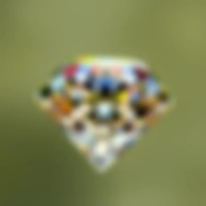 An elegant close-up of a diamond exhibiting subtle color nuances under natural light.