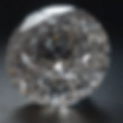 Close-up view of a diamond showcasing its intricate facets