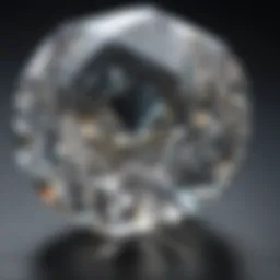 Close-up view of a diamond showcasing its intricate cut