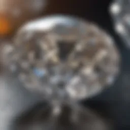 Close-up view of simulated diamonds showcasing their clarity and brilliance