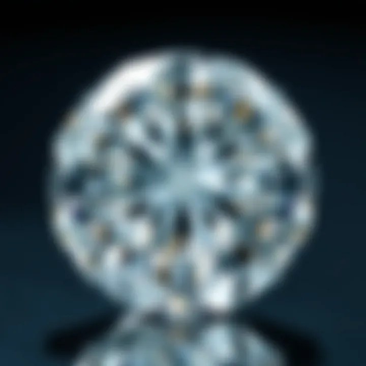 Illustration of the four Cs of diamonds: cut, clarity, color, carat