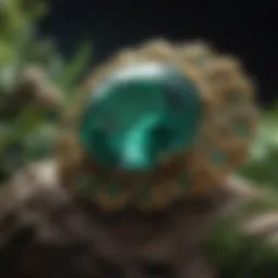 Close-up of a stunning emerald showcasing its rich green hue and clarity