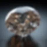 A close-up view of a cut diamond showcasing its brilliance and clarity