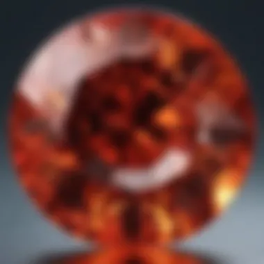 Close-Up of Red Diamond Color and Clarity A close-up view of the unique color and clarity of a red diamond.