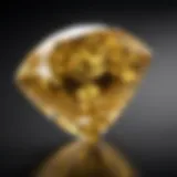 Close-up view of a canary diamond showcasing its vibrant yellow hue