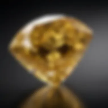 Vibrant Yellow Hue of a Canary Diamond Close-up view of a canary diamond showcasing its vibrant yellow hue