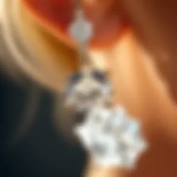 Close-up of diamond earring showcasing clarity and brilliance