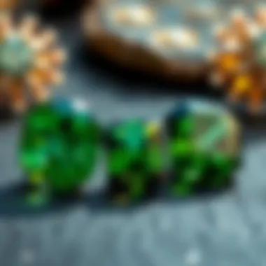 Comparison of green tourmaline and other gemstones illustrating market value