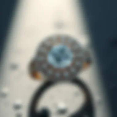 A close-up of a beautifully designed ring showing intricate details