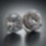 Close-up view of a one-carat diamond earring highlighting its brilliance