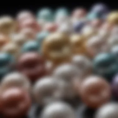 Diverse Color Spectrum of Freshwater Pearls Close-up of freshwater pearls highlighting their color variations