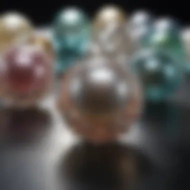 A close-up of lustrous South Sea pearls showcasing their natural sheen and colors.