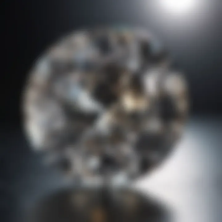 Magnified view of diamond clarity