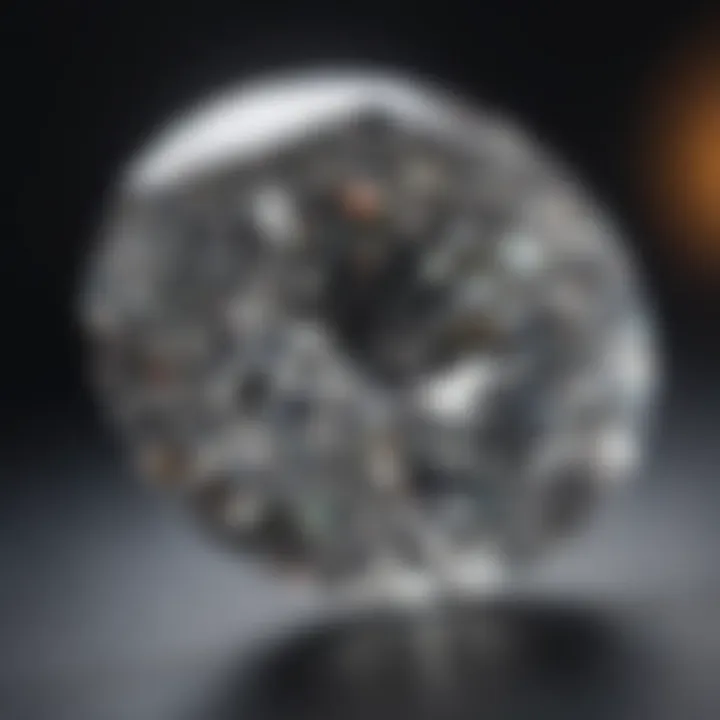 Detailed close-up of a diamond's facets