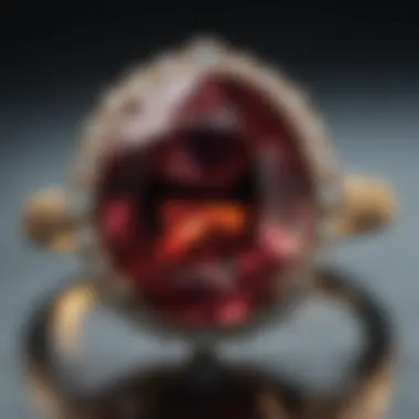 A beautifully upgraded engagement ring featuring an unusual gemstone