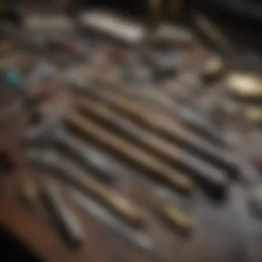 An assortment of different types of third hand tools laid out on a workbench, highlighting their unique features and designs.