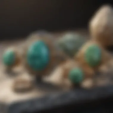 Variscite Jewelry Collection A display of various variscite jewelry pieces including rings and bracelets.