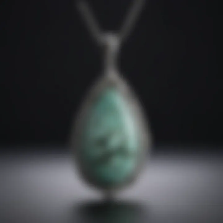 A beautifully crafted variscite pendant set in silver, highlighting its elegance.