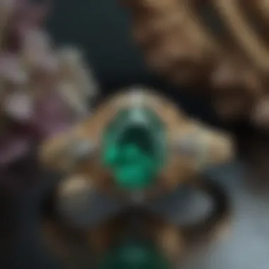 Exquisite Victorian emerald engagement ring featuring intricate design