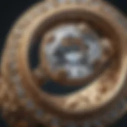Close-up view of an antique engagement ring showcasing intricate details
