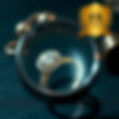 In-Depth Look at Craftsmanship Craftsmanship details of a ring setting under magnifying glass